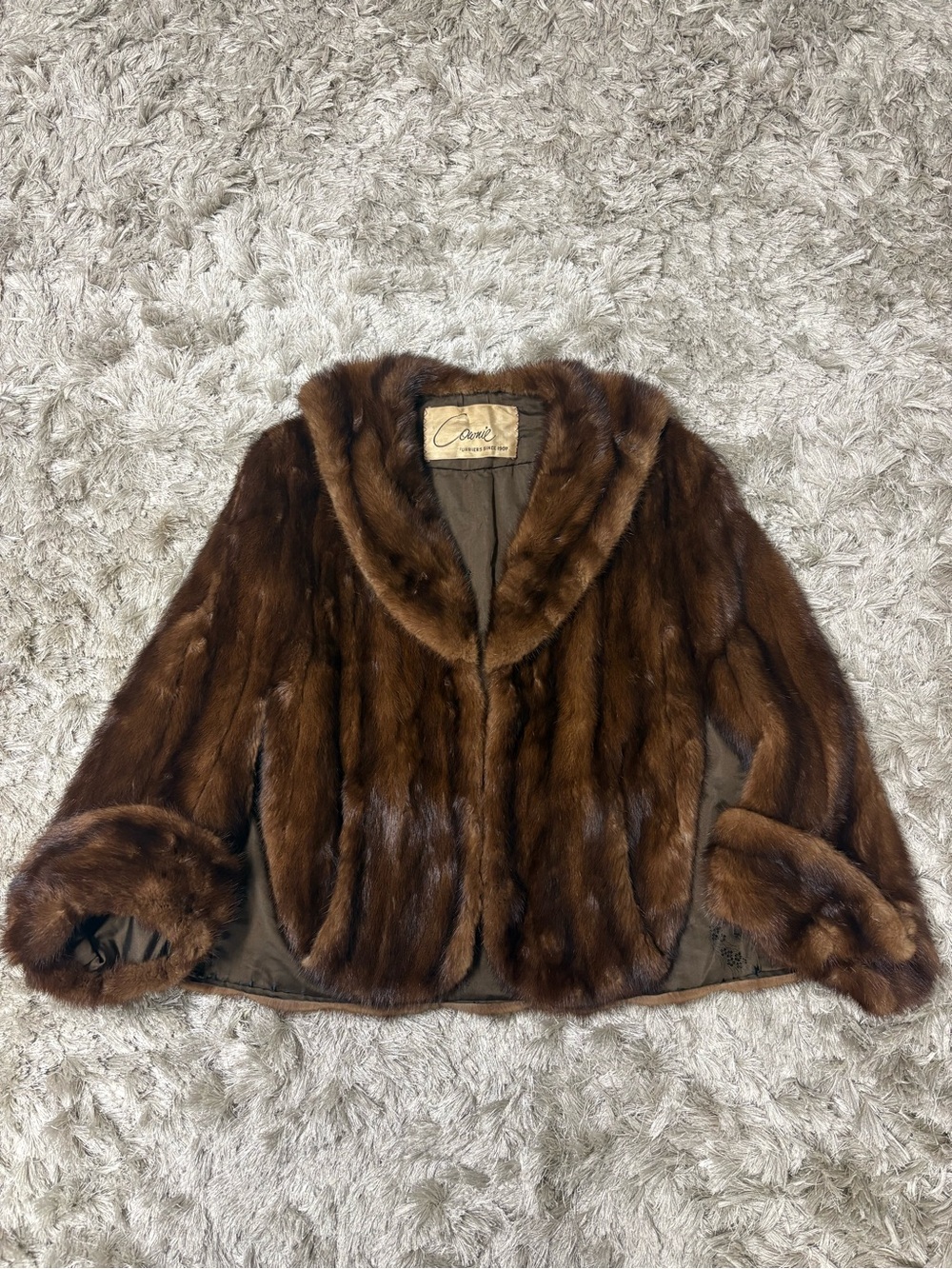 Brown Fur Jacket/Shawl- Women's Short Coat